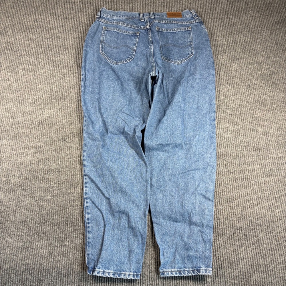 Lee Riveted Jeans Womens Blue High Rise Tapered Leg Denim Pants Medium Wash